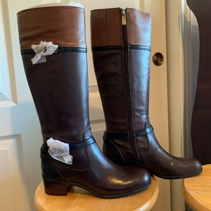 Ladies Black, Cognac, Brown Leather Boots 7.5M